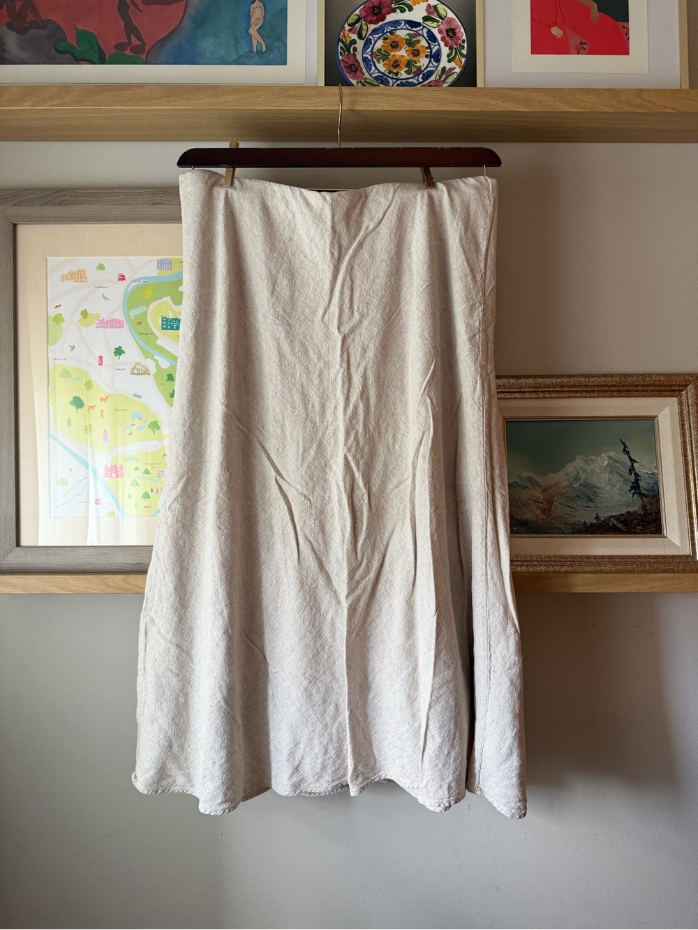 Abercrombie & Fitch Light Cream Maxi A-Line Skirt